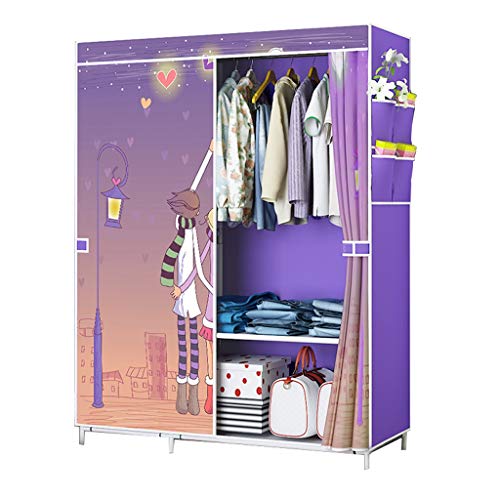 Locker Montaggio di Tela Armadio di Stoccaggio Vestiti Appesi Scaffalature Metalliche Affitto Casa Bold Camera Grande Portatile in Camera 105X45X170CM MUMUJIN (Color : C)