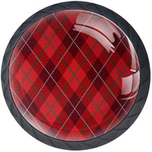 Plaid scozzese modello classico rosso Pomelli per Porta Set di 4 Pomelli per Mobili Manopole per Cassetti Cucina Armadio Vetro