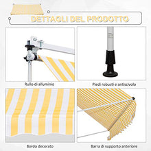 Outsunny Tenda da Sole a Bracci con Manovella, Struttura Telescopica in Metallo e Parasole in Poliestere 300x150cm