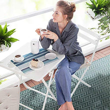 N/Z Living Equipment Coffee Table Side Table – Round Garden Table in Look – Iron Table Suitable for Garden Terrace And Balcony – Bistro Table with Steel Frame 4 Colors Green (Color : Green)