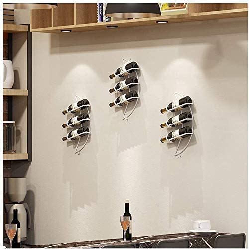 YZ-YUAN Armadi per Vino Ornamenti per cremagliera del Vino Decorazioni da Appendere alla Parete per Creare Un Bar Informazioni sulla Sala da Pranzo Portabottiglie Scaffale (Colore: Bianco)