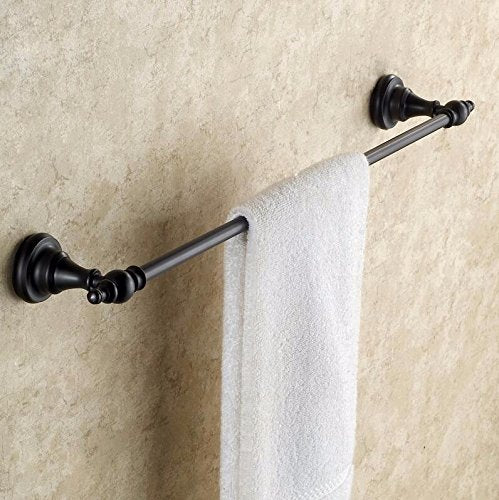 MBYW Portasciugamani Alto carico Portasciugamani da Bagno Portasciugamani Antico Europeo portasciugamani in Rame Nero portasciugamani portasciugamani Singolo, Rame, Foratura 60 cm