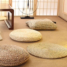 LTINN Tessuto di Paglia Intrecciato a Mano Cuscini da Pavimento Cuscini da Seduta Tappetino da Yoga, Rotondo, nessun Odore Strano, per Zen, Pratica Yoga o Meditazione del Buddha