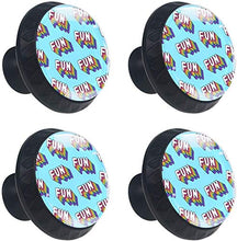 Parole divertenti Divertimento blu Pomelli per Porta Set di 4 Pomelli per Mobili Manopole per Cassetti Cucina Armadio Vetro