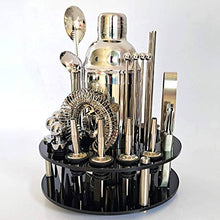 YLJB Strumenti per La Preparazione di Cocktail Bartender Kit Cocktail Shaker 30 Pezzi Set Staffa Rotante Home Abito Fai da Te per Bevande Misti Martini Bar Tools Versatore per Compleanno Portatile