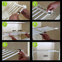 AEVEL telescopico Storage Rack-Kithchen, per armadi, Bagno, Caddy, Guardaroba, armadi, Scomparto Raccogliere Prop-Scaffale Estensibile Regolabile 56-95 cm Bianco