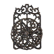Relaxdays, Nero-Oro Supporto Porta Tubo da Parete, Design Antico, Girevole, da Giardino, in Ghisa HxLxP 52 x 33 x 31 cm