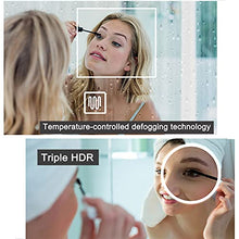 LIYANJJ Specchio Ovale per Specchio da Bagno a Parete con Luce a LED, Specchio cosmetico dimmerabile antiappannamento con Cornice in Alluminio per Camera da Letto e Soggiorno