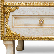 SHOP CHIC Completo Bagno Mobile con lavabo e specchiera in Stile Barocco Avorio e Oro per Piccoli spazi