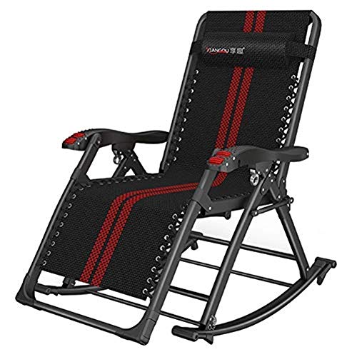 Hfyg Lettino Prendisole Sedie a Dondolo da Giardino Sedie da Campeggio reclinabili da reclinabile Pieghevole Cuscini da Giardino Sedia da Spiaggia Portatile 200kg Chaise Longue