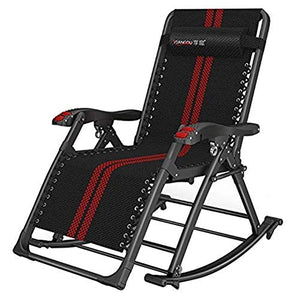 Hfyg Lettino Prendisole Sedie a Dondolo da Giardino Sedie da Campeggio reclinabili da reclinabile Pieghevole Cuscini da Giardino Sedia da Spiaggia Portatile 200kg Chaise Longue