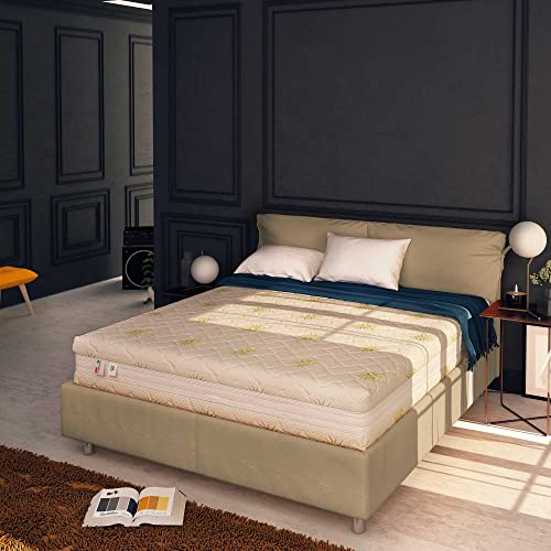 Baldiflex Materasso Una Piazza e Mezzo in Memory Super Top, Misura 120x190x23cm, Portanza a Zone Differenziate, con Rivestimento Sfoderabile in Aloe Vera 3D, Ergonomico, Antiacaro, Traspirante