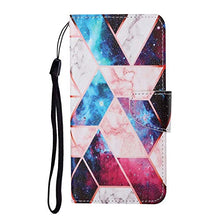 TYWZ Flip Custodia per Xiaomi Poco X3 NFC,PU Pelle Cover con Modello Cavalletto Case Antiurto con Slot Scheda Chiusura Magnetica-Rombo Marmo