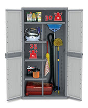 Terry, Jumbo 3900 UW, Armadio da Esterno Interno a Due Ante, Divisorio Verticale, 4 Ripiani Interni. Materiale: Plastica, Dimensioni: 89,7x53,7x180 cm