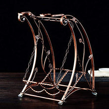 Portabottiglie in ferro per bottiglia singola, portabottiglie decorativo da terra, portabicchieri calice, decorazione di mobili/A / 24.8×28×39cm
