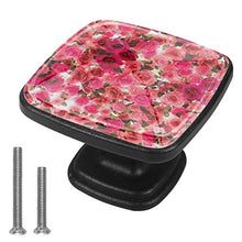 Rose colorate Pomelli per Porta Set di 4 Pomelli per Mobili Manopole per Cassetti Cucina Armadio Vetro