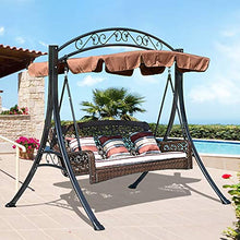 ZDYLM-Y Dondolo da Giardino con Tettuccio 3 posti Metallo Swing Chair Amaca con Staccabile baldacchino, per Cortile Terrazza