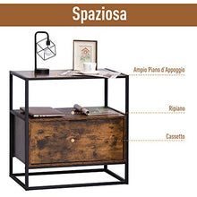 homcom Credenza in Stile Industriale, Comò Vintage in Legno e Metallo per Soggiorno o Camera con 1 Cassetto 73x45.5x76cm