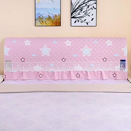 LANG ZI Fodera+Testiera+Letto Fodera per Testata Letto Copri Testata Letto 150/160/200 CM Matrimoniale/Singolo Premium Imbottita Elastica Copritestata Letto Protezione Anti-Collision.