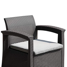 Le Stelle Set Salotto 2 Poltrone con Cuscino Tavolino in PolyRattan Arredo Giardino da Esterno Nero