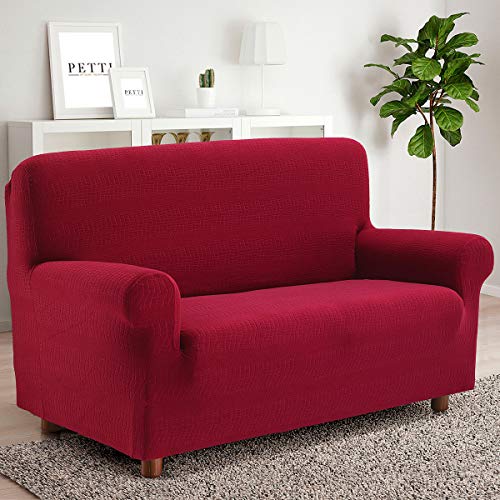 PETTI Artigiani Italiani Copridivano Elasticizzato e Copripoltrona Disponibile per Poltrone, 2,3 e 4 100%, Made in Italy Bordeaux, 2 Posti (120 a 160 cm)
