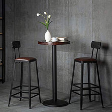 Sgabello da Bar Stile Industriale in Ferro Art Seggiolone per Colazione Gambe in Metallo Nero Sedile in Pelle PU per Cucina Sedia da Pranzo da Pub (Altezza Seduta: 65 / 75cm)