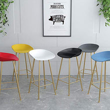 LLT Pratiche Sedie Sgabello Sgabello con la schiena, semplici gambe di metallo Bar Stool robusto ferro da stiro, Sedie Altezza bancone della cucina con poggiapiedi, Sgabello Alto,Red Sedile oro Leg,7