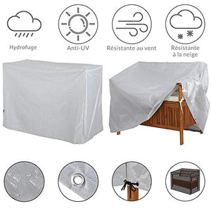 Kingsleeve Protezione Panca da Giardino Resistente alle intemperie 420D Oxford 162x5x88 cmcopertura Protettiva mobili Esterno Telo di Protezione panchina