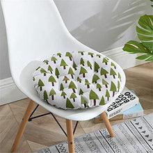 Pillowcase 2 Confezioni di Cuscini Imbottiti per sedie Portatili, Cuscini per sedili in Cotone e Lino, Cuscini Rotondi Antiscivolo per Giardini Esterni, uffici e soggiorni (A2, 40 * 40 cm)