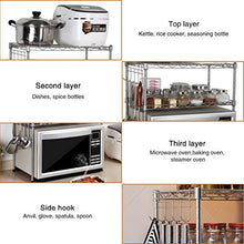 LYM &ripiano di stoccaggio Forno a microonde Scaffale, Cucina 3-Tier Metallo Scaffale Spice Kitchen Strumento di archiviazione Holder Bagno Ufficio Organizzatori Scaffale di Finitura