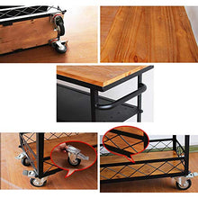Carrello di Servizio, mensola Industriale Vintage, Metallo in Legno, Vassoio Multiuso, con Ruote, per Cucina, Ristorante, Hotel, ECC. Dimensioni: 80 * 40 * 80 cm