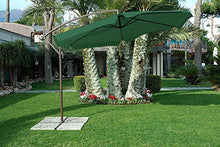 Mediawave Store - Ombrellone FUBUCA Colore Verde decentrato a Banana 300x230H cm con Frangia, per Esterno Bar, Giardino e Arredo Piscina, Richiudibile, Struttura in Ferro Verniciato con Base a Croce