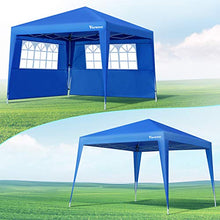 Viewee Gazebo da Giardino 3x3m con 2 Pareti Laterali e Finestra, Gazebo Pieghevole Impermeabile e Protezione UV 50+, Gambe Regolabili, per Giardino, Picnic, Spiagge, Feste, attività all'Aperto
