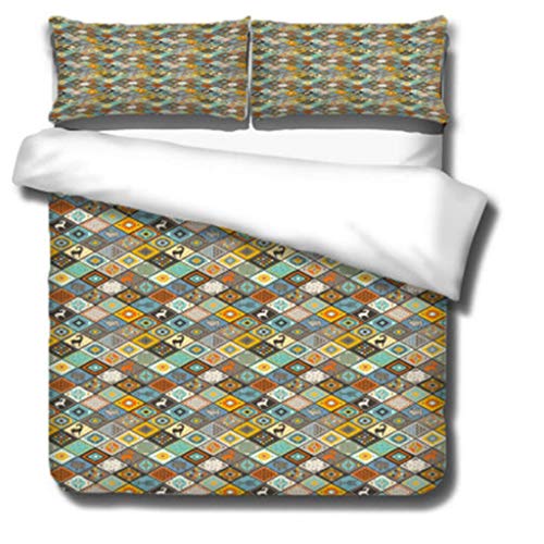 DEWUFAFA Set di Biancheria da Letto Morbida Stampata 3D, Coperchio del Piumino Caldo, Set da 3 Pezzi con Federa (Color : Style01, Size : Super King:87