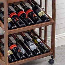 Summerone Bamboo Wine Rack Cabinet con cassetto e Ruote, Piano Vino Scaffale Scaffale, freestanding cremagliera di Esposizione for la Cucina, dispensa, Cantina