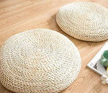 Cuscino Tatami Pouf Rotondo in Paglia Naturale Cuscino in Paglia futon Corn bay Window Pad Yoga Cuscino Fumante Stuoia Tessuta a Mano per la Decorazione Domestica-30x30cm