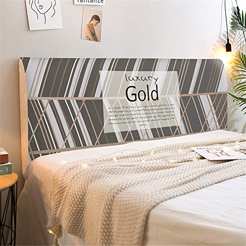 Fansu Copertura Testiera Letto Singolo/Matrimoniale, Stampa Stile Nordico Elastica Antipolvere All-inclusive Copertura per testiera per Letto, Decorazione per Camera da Letto (Grigio,180cm)