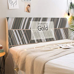 Fansu Copertura Testiera Letto Singolo/Matrimoniale, Stampa Stile Nordico Elastica Antipolvere All-inclusive Copertura per testiera per Letto, Decorazione per Camera da Letto (Grigio,180cm)