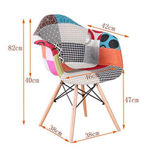 Sweethome - Set di 2 sedie da pranzo con rivestimento moderno patchwork, per cucina, soggiorno, ufficio, bar, (rosso)