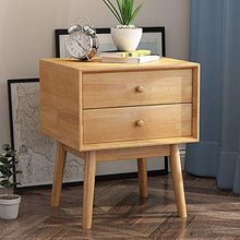 Comodino Addensare Domestica Pine all'Ingrosso Locker Doppio pompaggio Camera di Studio da Terra Multifunzione Storage Box 44X40X50cm FANJIANI (Color : Wood Color)