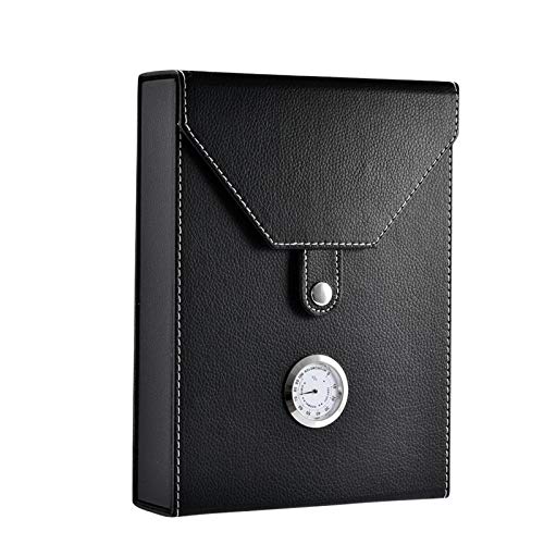 Accessori del sigaro Cigar Humidor - nuova di alta qualità mini portatile in legno di sigarette in pelle Cigar Humidor contenitore della scatola di immagazzinaggio cassa nera for 8/10 Cigar mantenerlo