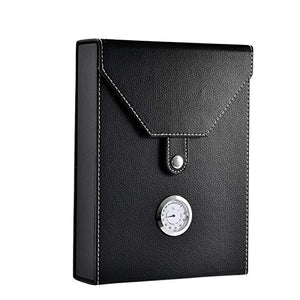 Accessori del sigaro Cigar Humidor - nuova di alta qualità mini portatile in legno di sigarette in pelle Cigar Humidor contenitore della scatola di immagazzinaggio cassa nera for 8/10 Cigar mantenerlo