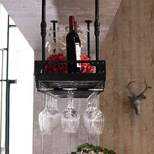 QTWW Portabottiglie Nero Portabottiglie Regolabile in Altezza Portabottiglie Portabottiglie Portabottiglie da soffitto Ripiani galleggianti in Metallo Porta calici da Bar (Dimensioni: 150 * 35cm)