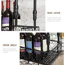 COLiJOL Portabottiglie per Vino da Appendere a Parete in Metallo Portabottiglie per Vino, Portabottiglie per Vino a Soffitto Altezza Regolabile, Portaoggetti per Mensola a Muro, Portabottiglie per Ca