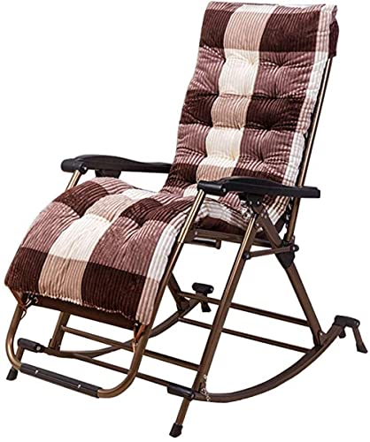 LLSS Sedia a Dondolo da Giardino per Esterni Adulti Relax Comfort | Sedia Sdraio Pieghevole Sdraio Sdraio reclinabile con Cuscini per Patio Veranda Giardino Prato campeggi