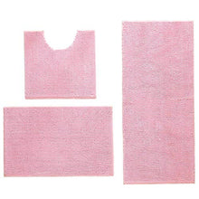 Set da bagno rettangolare in due pezzi a forma di U Tappetino da bagno lavabile in moquette per bagno per la casa(Pink)