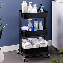 LYM &ripiano di stoccaggio Cucina Trolley, da Terra con carrucola Soggiorno Camera Bagno Multifunzione scaffalatura a 3 Strati Scaffale di Finitura