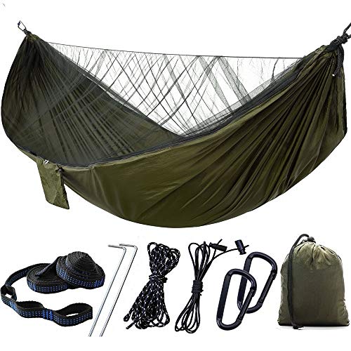 Amaca Amaca Da Campeggio Con Rete Leggera, Capacità Fino A 772 Libbre, Amache Portatili Per Interni, Escursionismo, Backpacking, Viaggi, Cortile