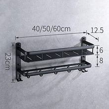 AINIYF Bagno Bagno Doccia Mensola Organizzatore Parete Punch Spazio Libero in Alluminio WC 1/2 / 3 Tier Torre Hanger Agganciare Drain Staccionata, Nero