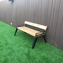 Panchina da Terrazza Parco Panche per Tempo Libero All'aperto, Panche da Giardino Resistenti alle Intemperie in Ghisa e Pino, Panca Decorativa Retrò con Schienale e Braccioli - Panchina 2 Posti